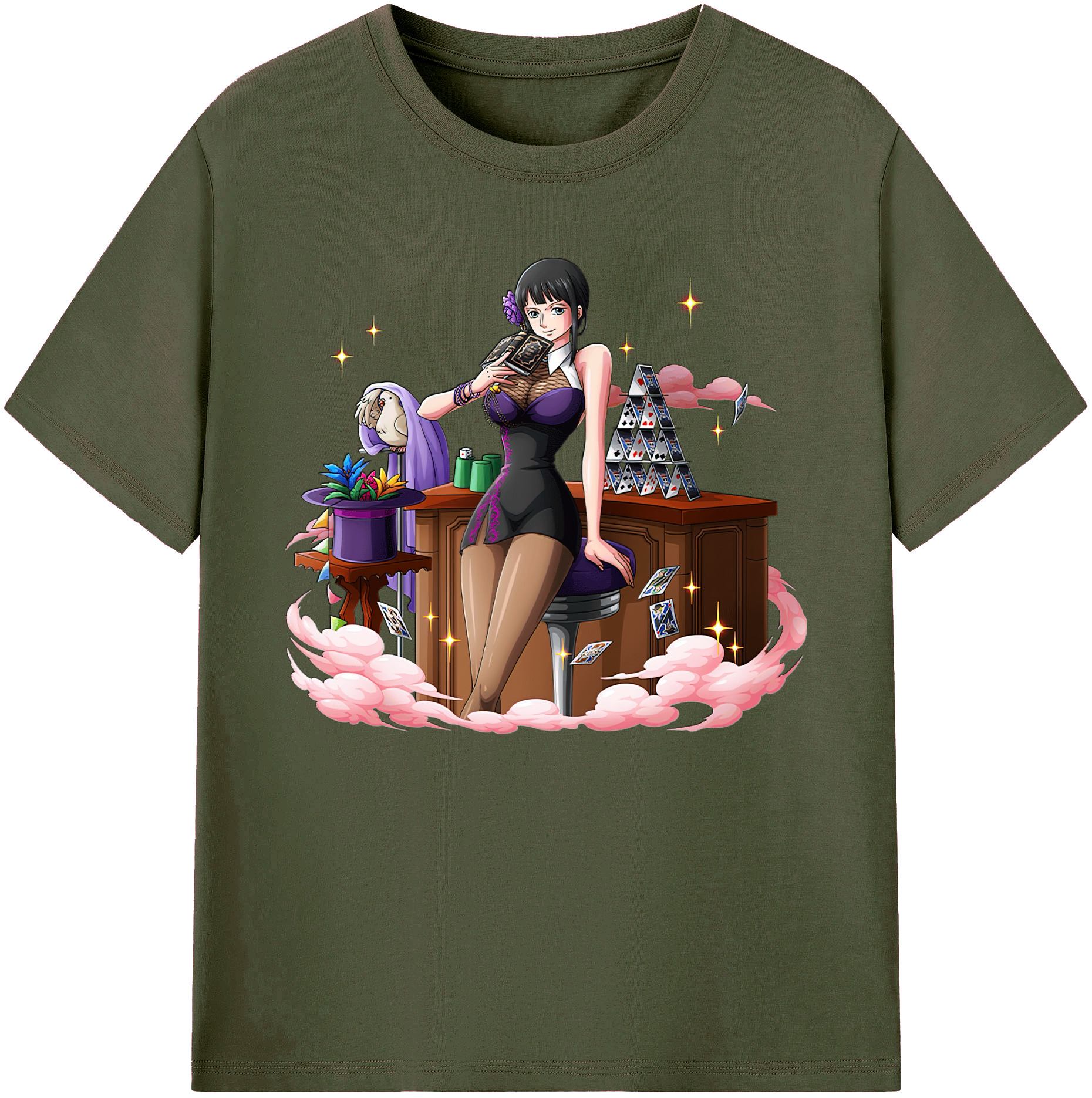ワンピース ニコ・ロビン ONE PIECE Nico Robin 綿100％ メンズ半袖Tシャツ｜肌触りやわらか＆通気性